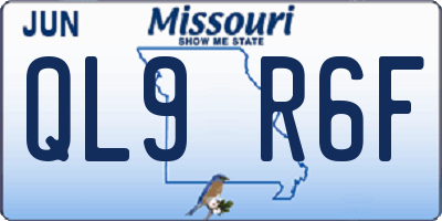 MO license plate QL9R6F