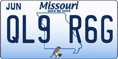 MO license plate QL9R6G