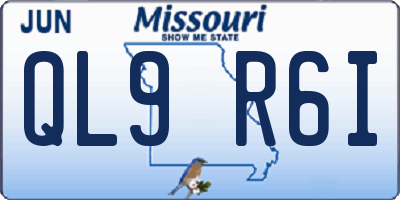 MO license plate QL9R6I
