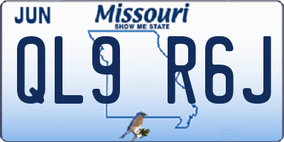 MO license plate QL9R6J