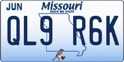 MO license plate QL9R6K