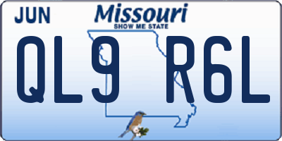 MO license plate QL9R6L