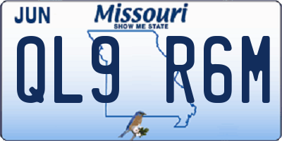 MO license plate QL9R6M