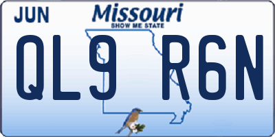 MO license plate QL9R6N