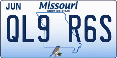 MO license plate QL9R6S