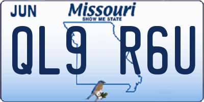 MO license plate QL9R6U