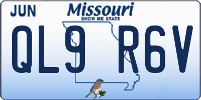 MO license plate QL9R6V