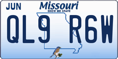 MO license plate QL9R6W