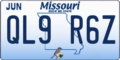MO license plate QL9R6Z
