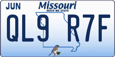 MO license plate QL9R7F