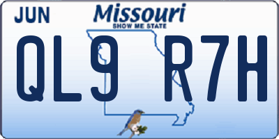MO license plate QL9R7H