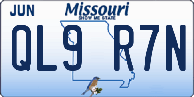 MO license plate QL9R7N