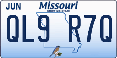 MO license plate QL9R7Q