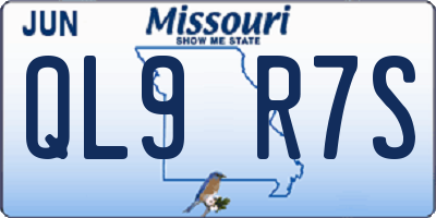 MO license plate QL9R7S