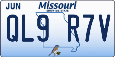 MO license plate QL9R7V