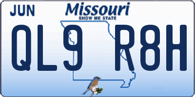 MO license plate QL9R8H