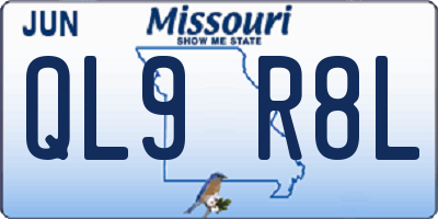MO license plate QL9R8L