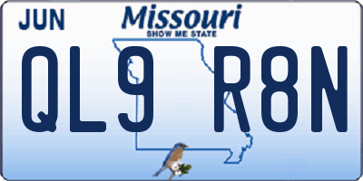 MO license plate QL9R8N