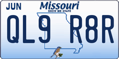 MO license plate QL9R8R