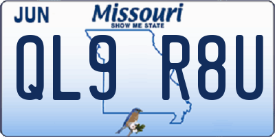 MO license plate QL9R8U