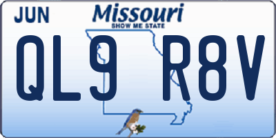MO license plate QL9R8V