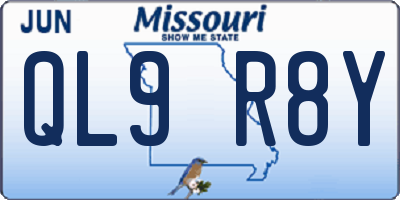 MO license plate QL9R8Y