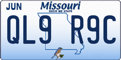 MO license plate QL9R9C