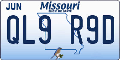 MO license plate QL9R9D