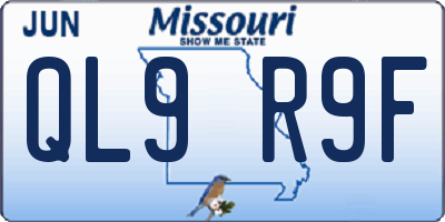 MO license plate QL9R9F