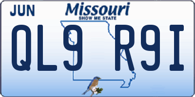 MO license plate QL9R9I