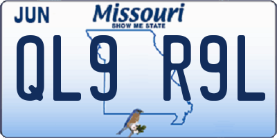 MO license plate QL9R9L