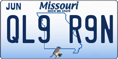 MO license plate QL9R9N