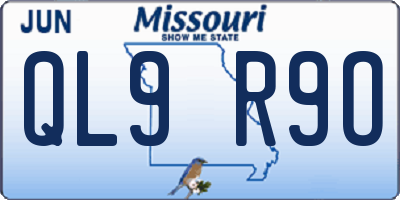 MO license plate QL9R9O