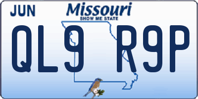 MO license plate QL9R9P