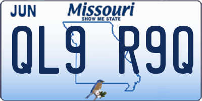 MO license plate QL9R9Q