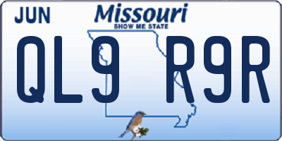 MO license plate QL9R9R