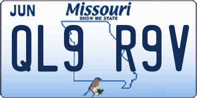 MO license plate QL9R9V