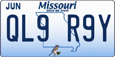 MO license plate QL9R9Y