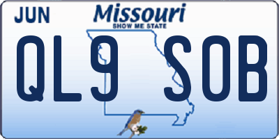 MO license plate QL9S0B