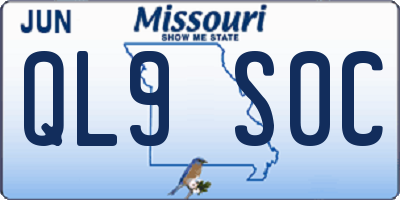 MO license plate QL9S0C