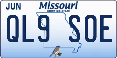 MO license plate QL9S0E