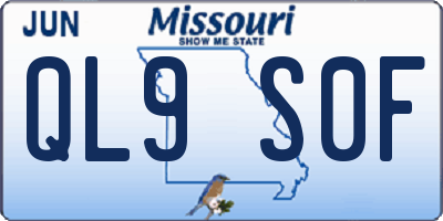 MO license plate QL9S0F