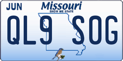 MO license plate QL9S0G
