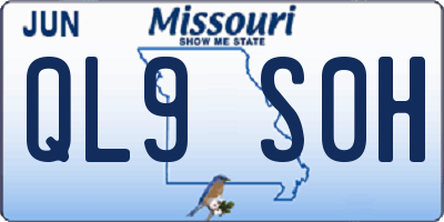 MO license plate QL9S0H