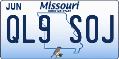 MO license plate QL9S0J