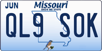 MO license plate QL9S0K