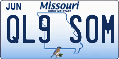 MO license plate QL9S0M