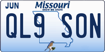 MO license plate QL9S0N
