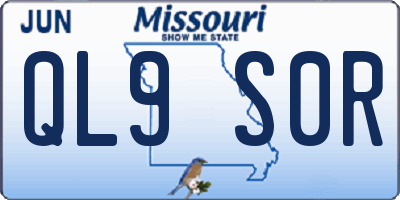 MO license plate QL9S0R
