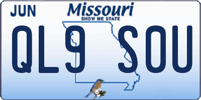 MO license plate QL9S0U